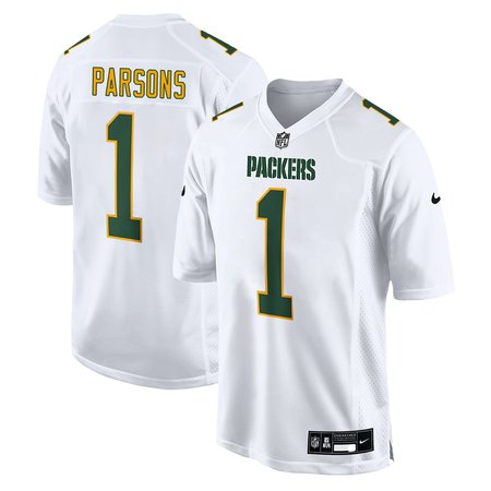 Youth Green Bay Packers #1 Micah Parsons Nike Tundra White Fashion Game Jersey