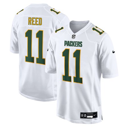 Youth Green Bay Packers #11 Jayden Reed Nike Tundra White Fashion Game Jersey