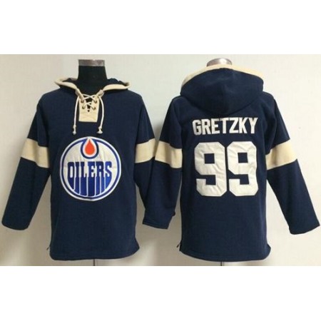 Edmonton Oilers #99 Wayne Gretzky Dark Blue Pullover NHL Hoodie